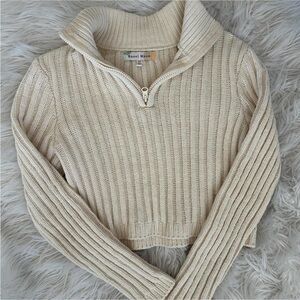 Cream Half Zip Sweater